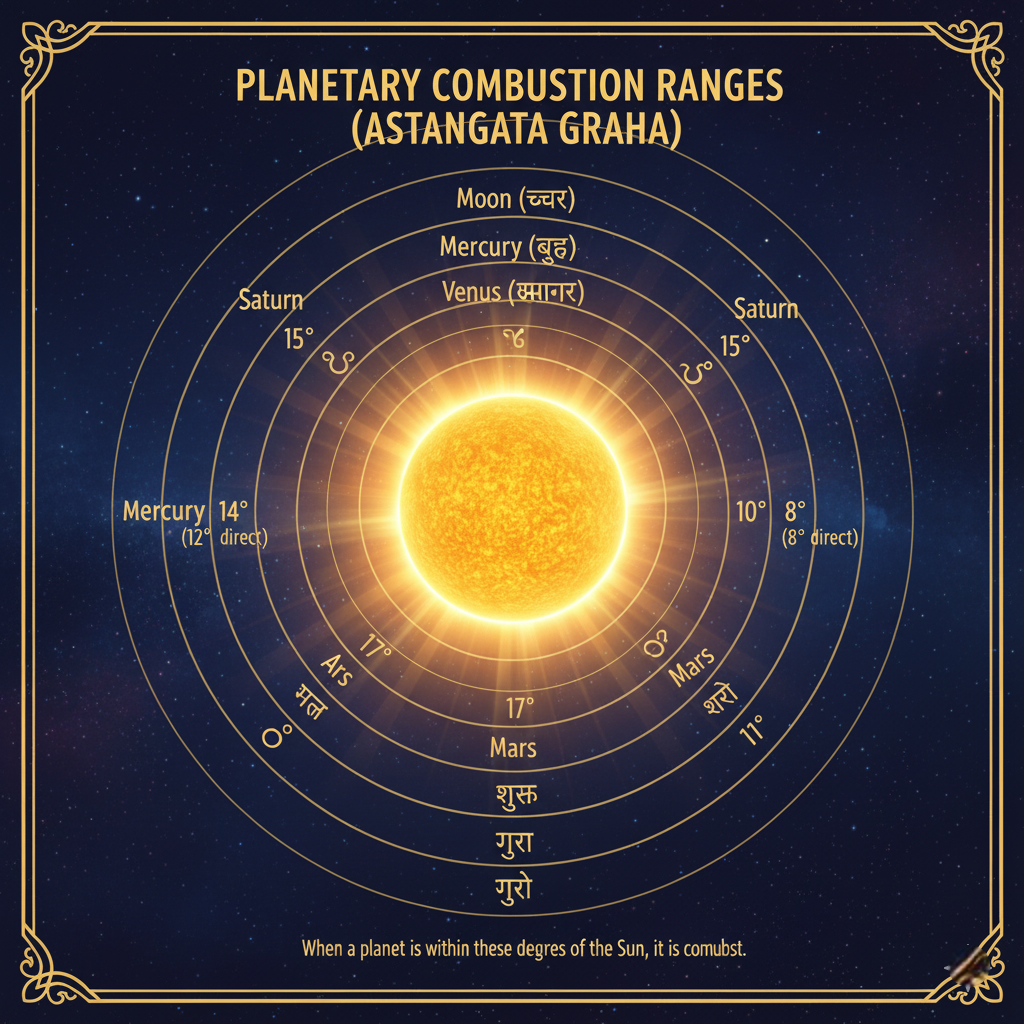 combust planets vedic