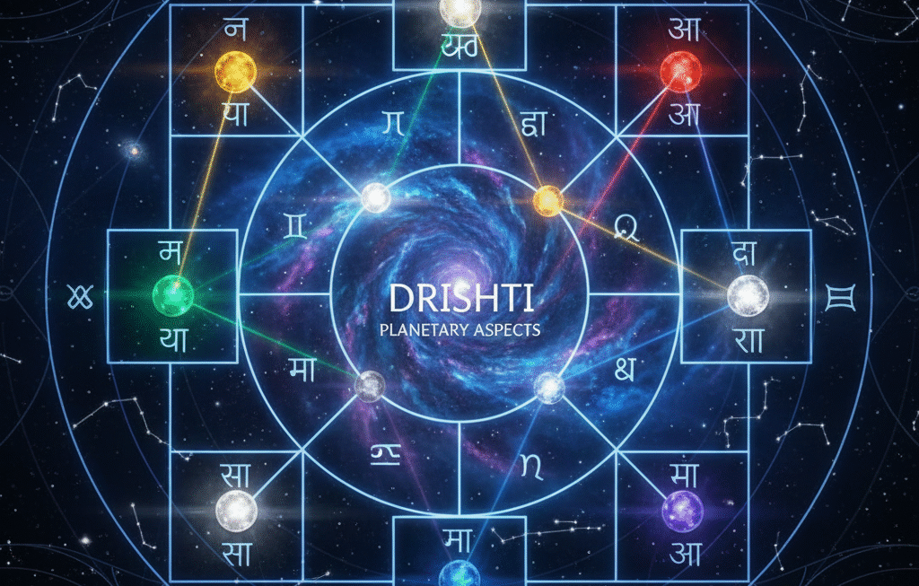 How to Identify Planetary Aspects (Drishti) in Your Chart