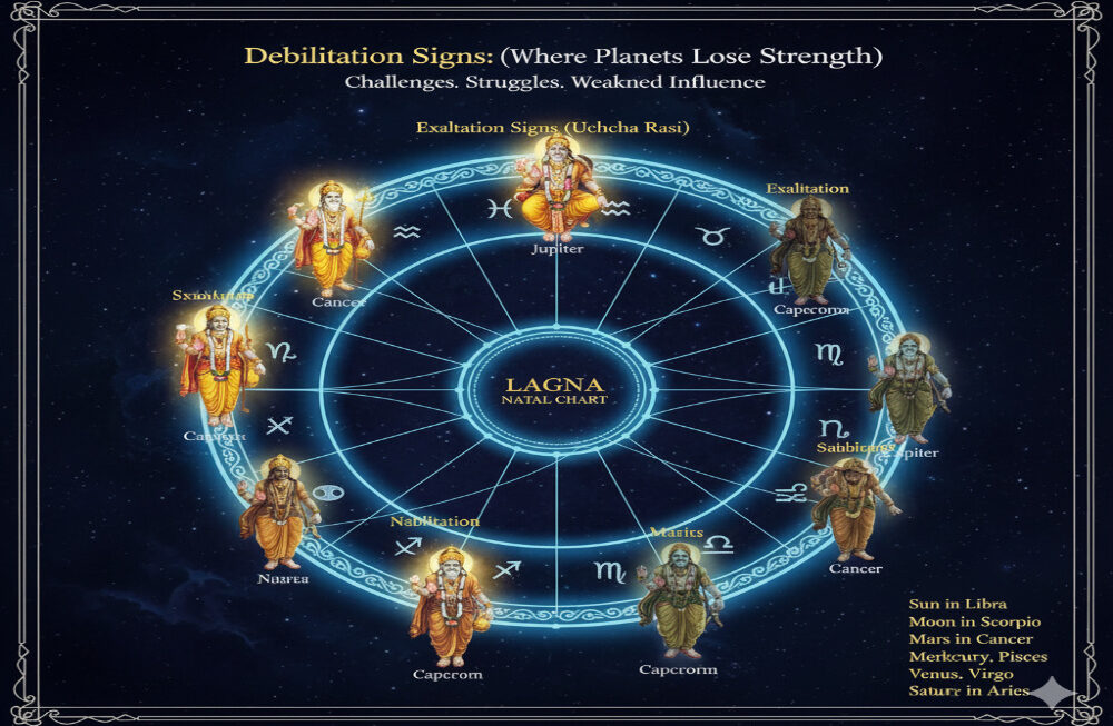 Debilitation Signs: Where Planets Lose Strength